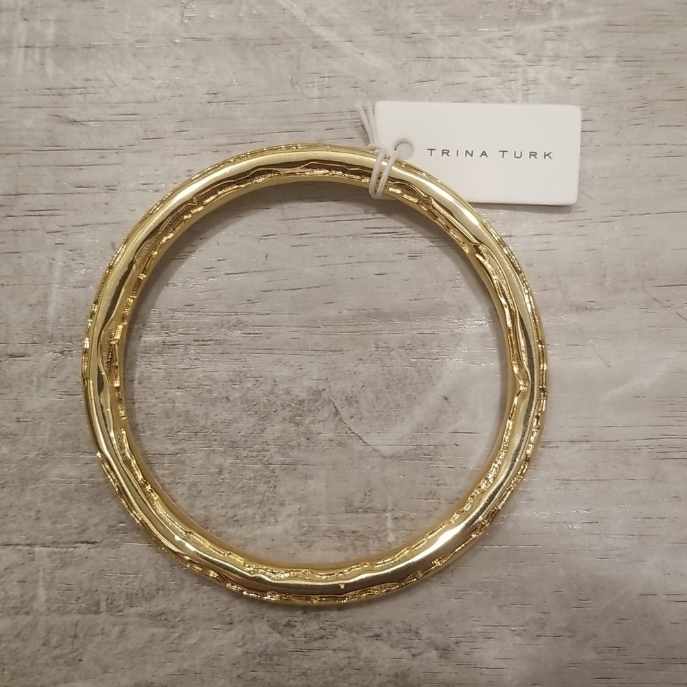 💕TRINA TURK💕 Textured Gold Bangle Bracelet NWT